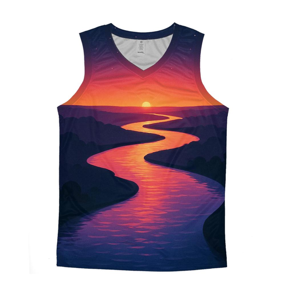 River Of Light At Sundown personalized athletic tanks