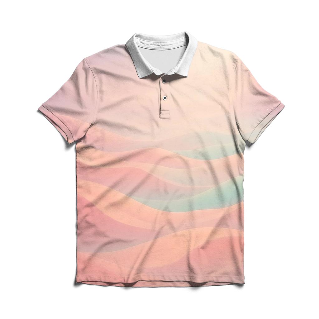 Pastel Mirage Gradient Dunes casual sports polo shirts