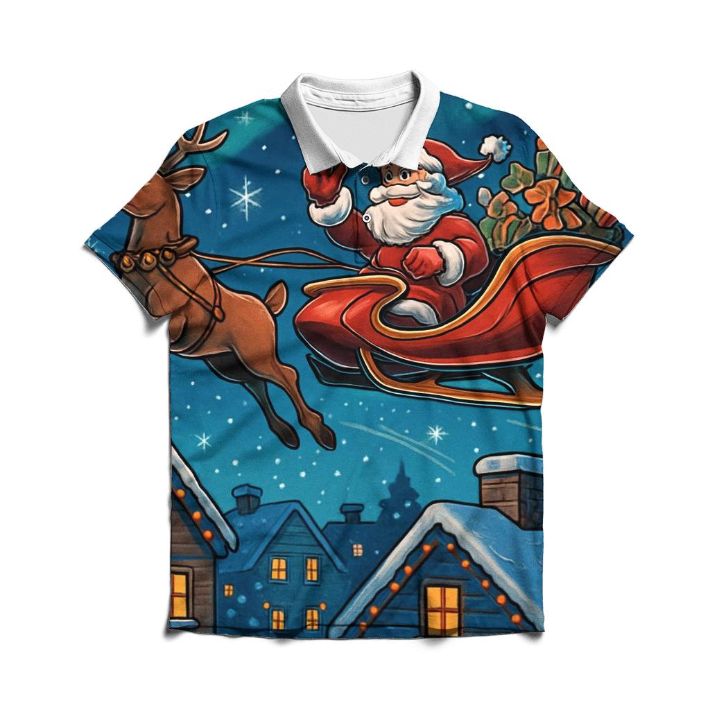 Midnight Sleigh Ride Skyline classic pique polos