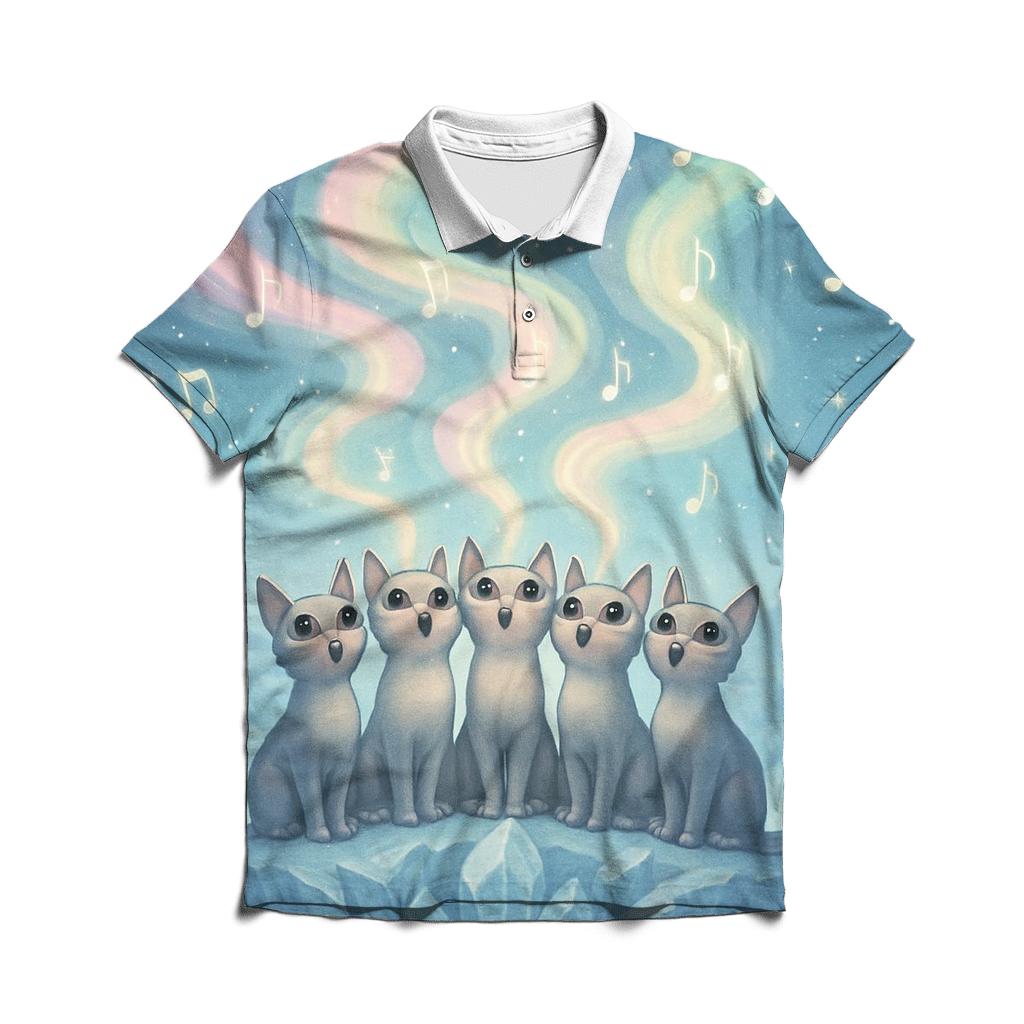 Aurora Melody Cat Chorus premium cotton polo shirts
