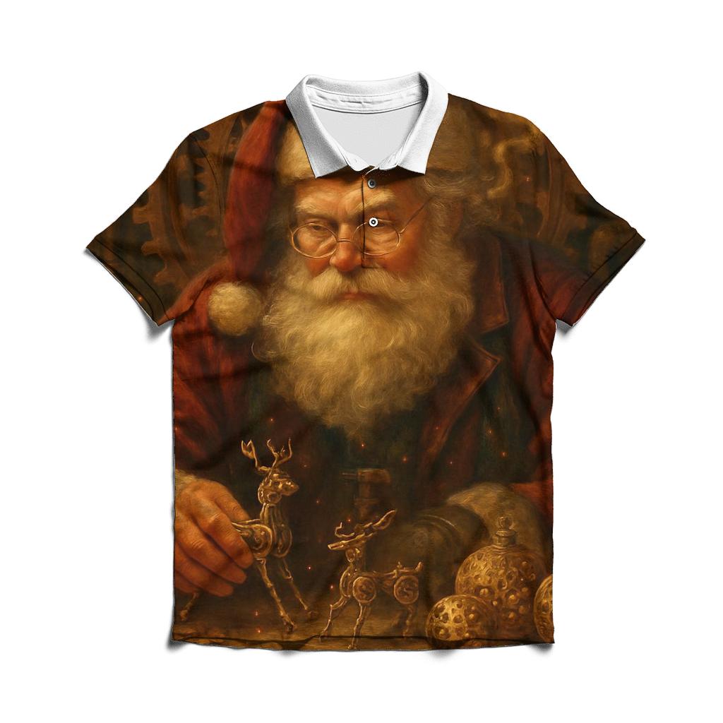 Clockwork Workshop Santa casual sports polo shirts