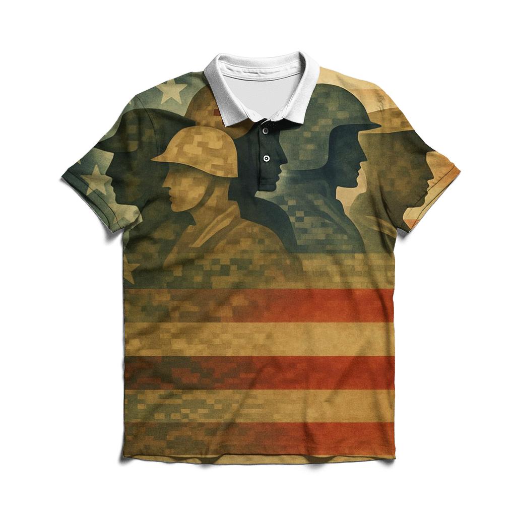 Camouflage Of The Republic classic pique polos