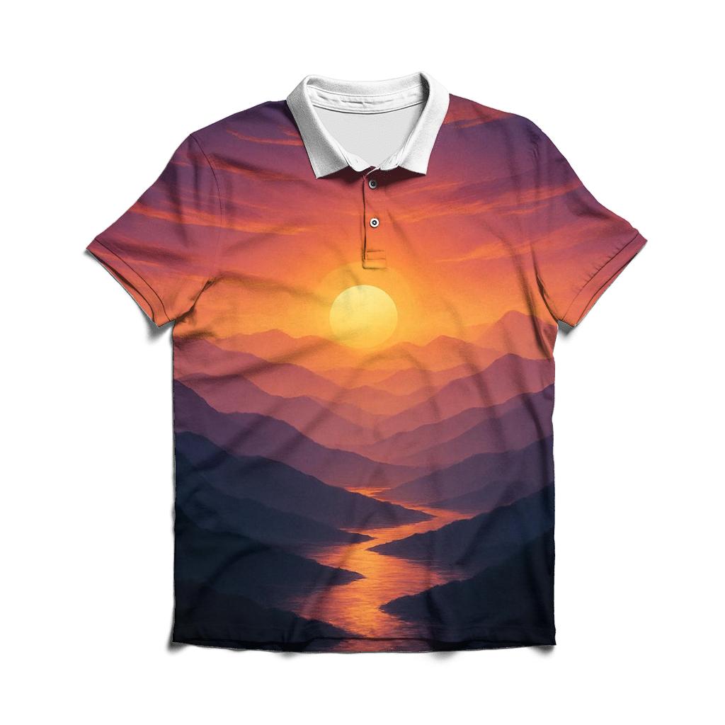 Mountain Veil Ember Crown stylish collar polo tees