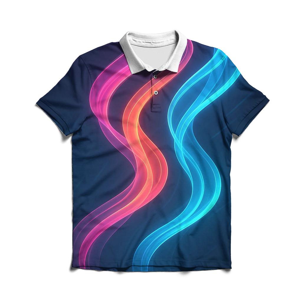 Prismatic Drift Gradient Ribbons personalized polo shirts