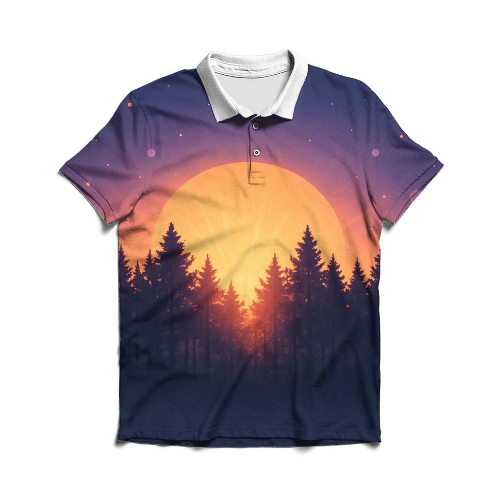 Forest Halo At Sundown personalized polo shirts