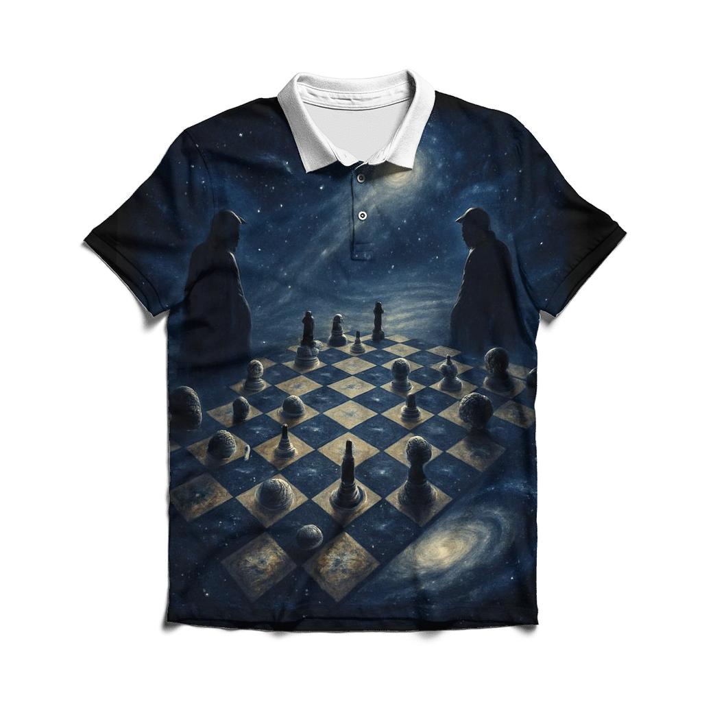 Celestial Chessboard Horizon casual sports polo shirts