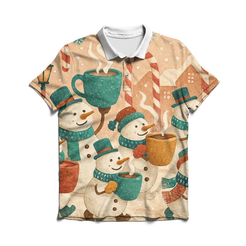 Snowman Hot Cocoa Parade classic pique polos