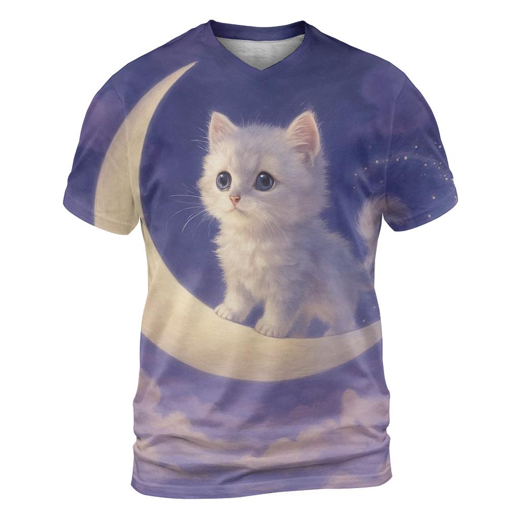 Moonlit Cloud Sailor Cat artistic all-over print tops