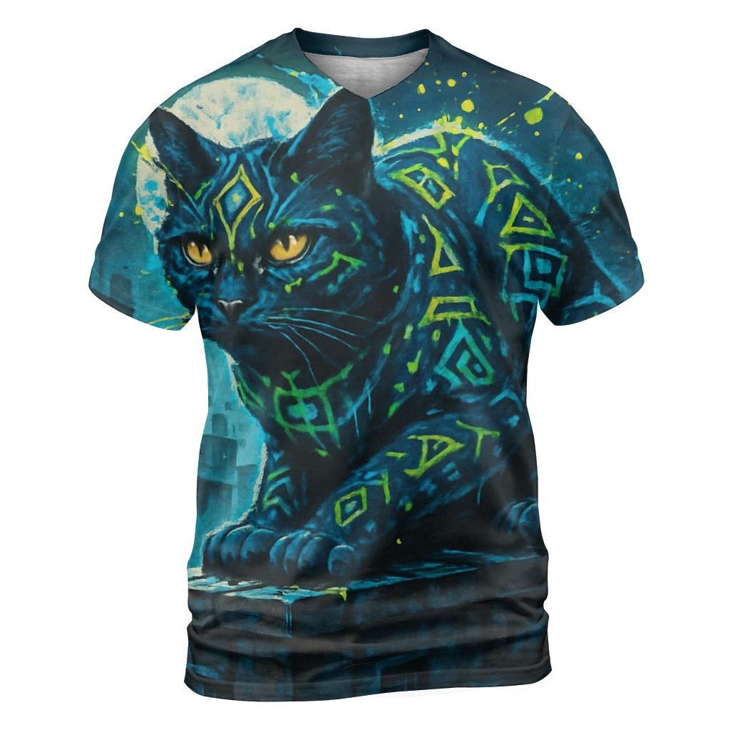 Graffiti Temple Guardian Cat custom all-over print shirts