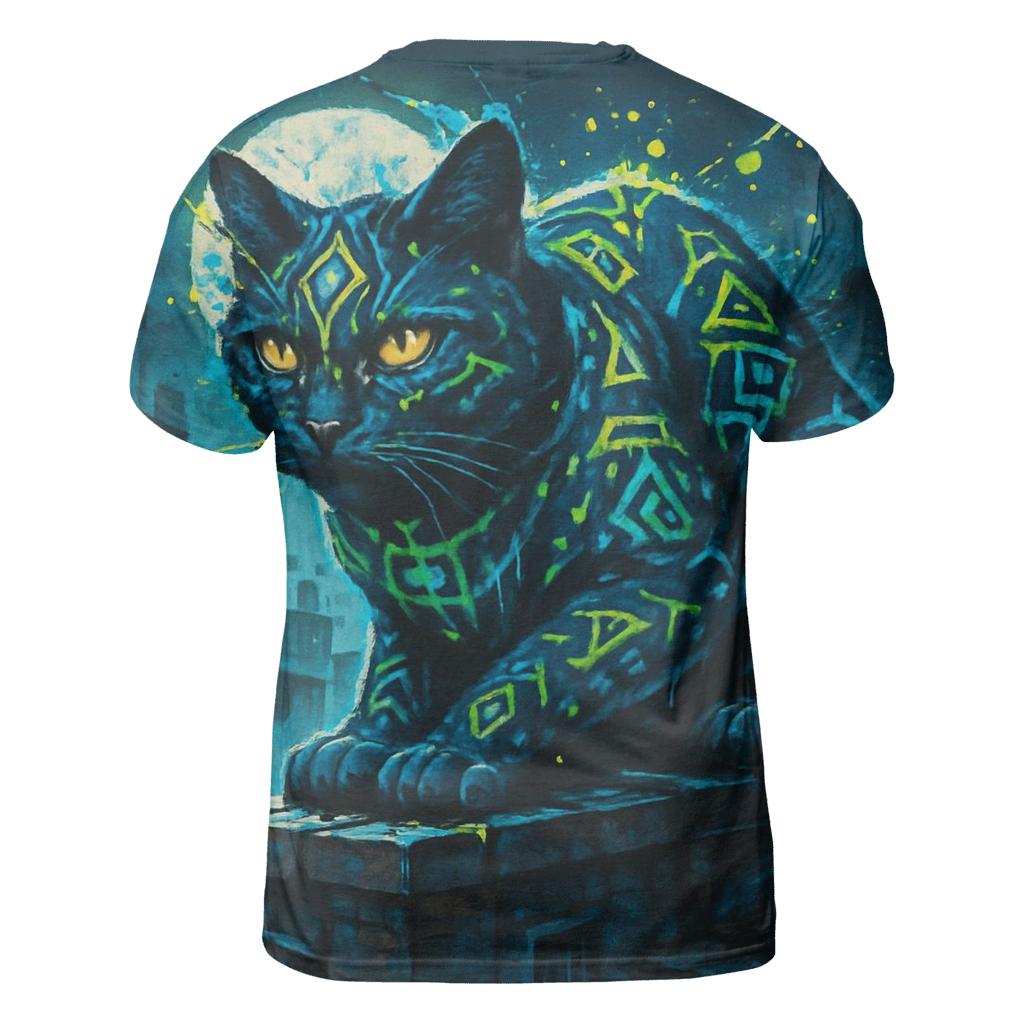 Graffiti Temple Guardian Cat custom all-over print shirts