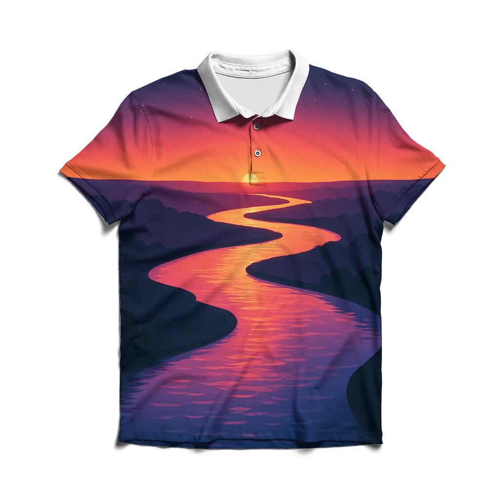 River Of Light At Sundown casual sports polo shirts