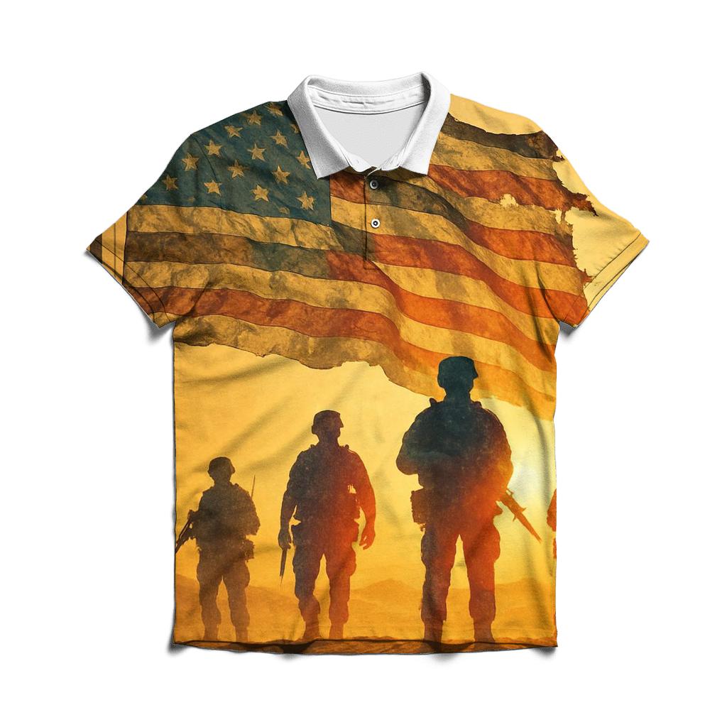 Desert Camouflage Battle Banner custom polo shirts