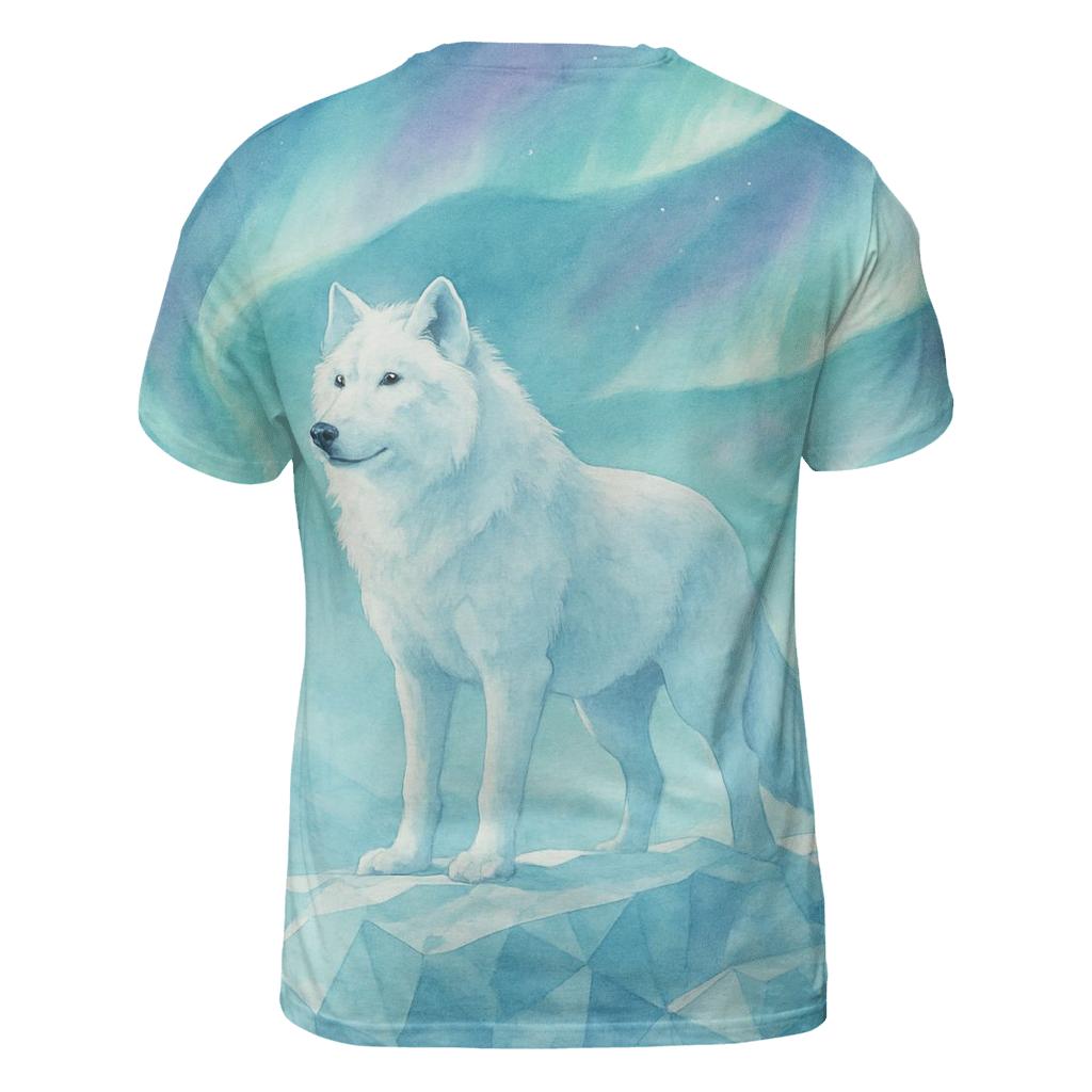 Aurora Glacier Guardian Wolf artistic all-over print tops