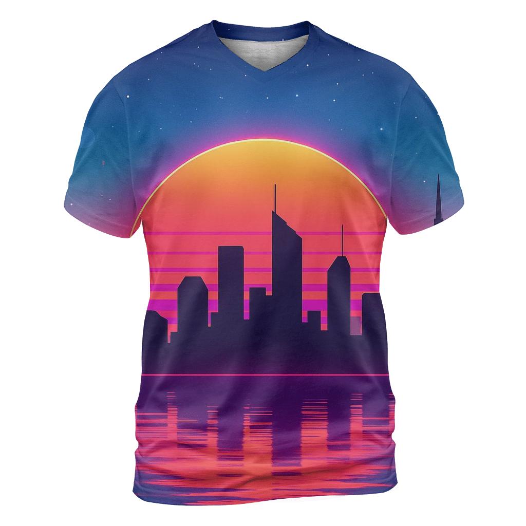 Neon Skyline Afterglow designer pattern shirts