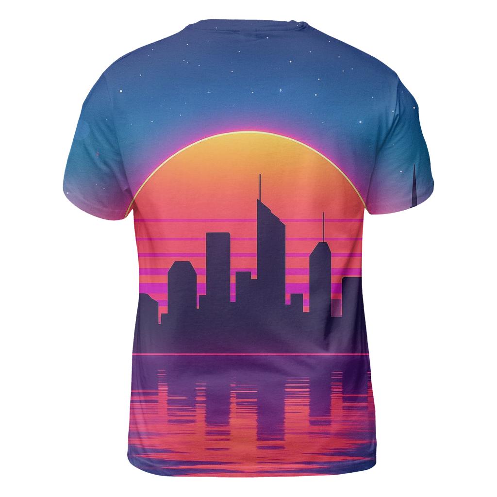 Neon Skyline Afterglow designer pattern shirts