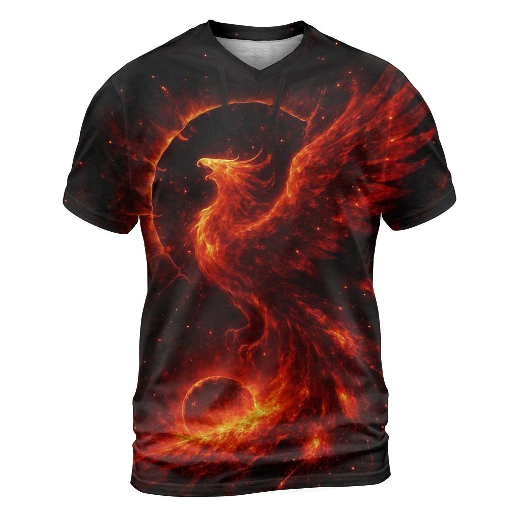 Stellar Phoenix Awakening artistic all-over print tops