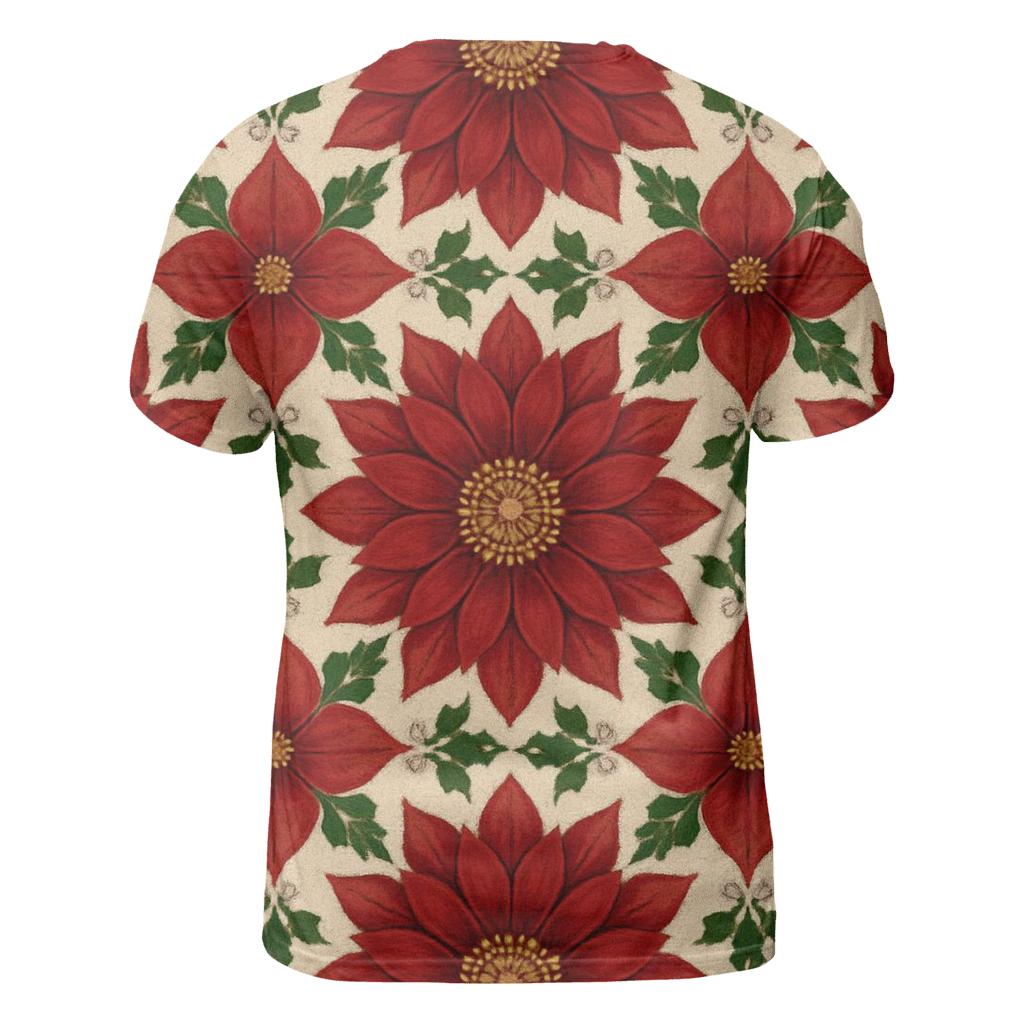 Poinsettia Mandala Tessellation unique graphic print tees