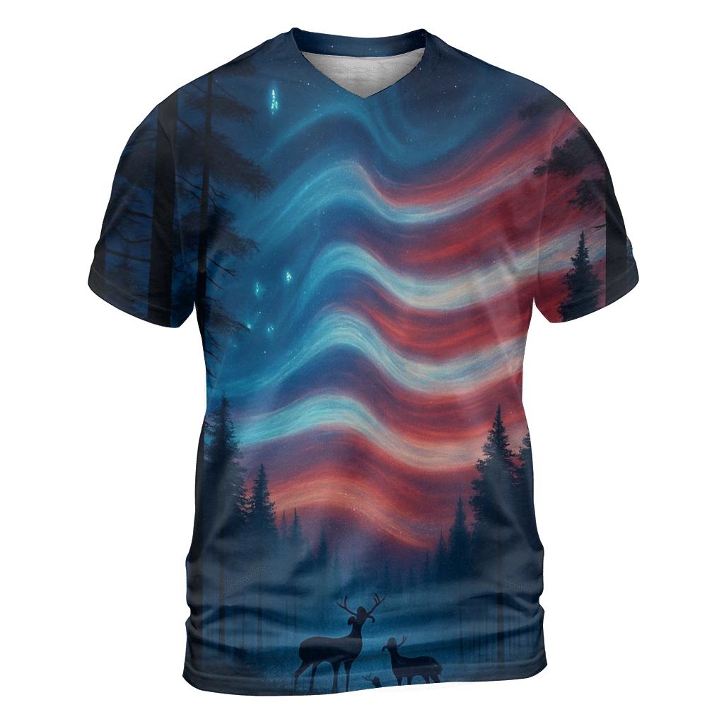 Forest Guardians Under Striped Aurora personalized full print shirts