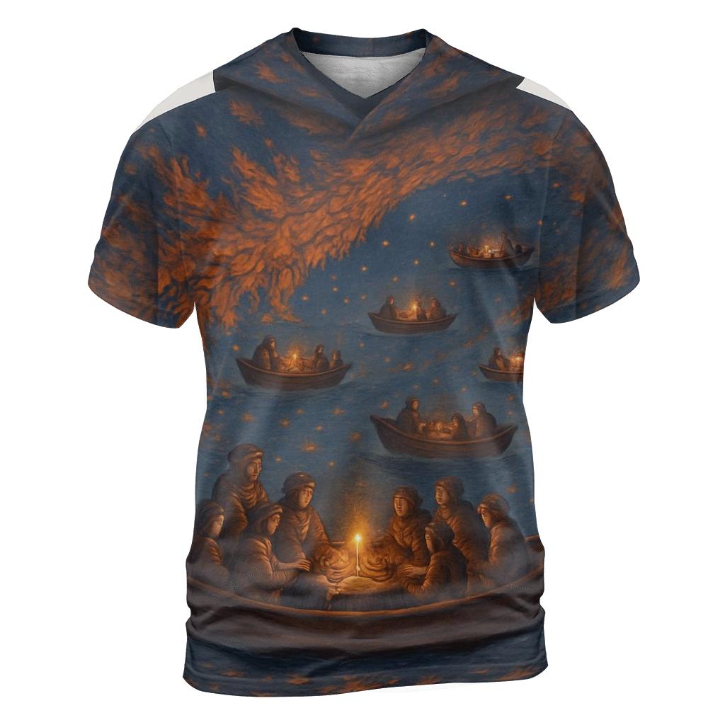 Pilgrims Of The Autumn Sky statement graphic shirts