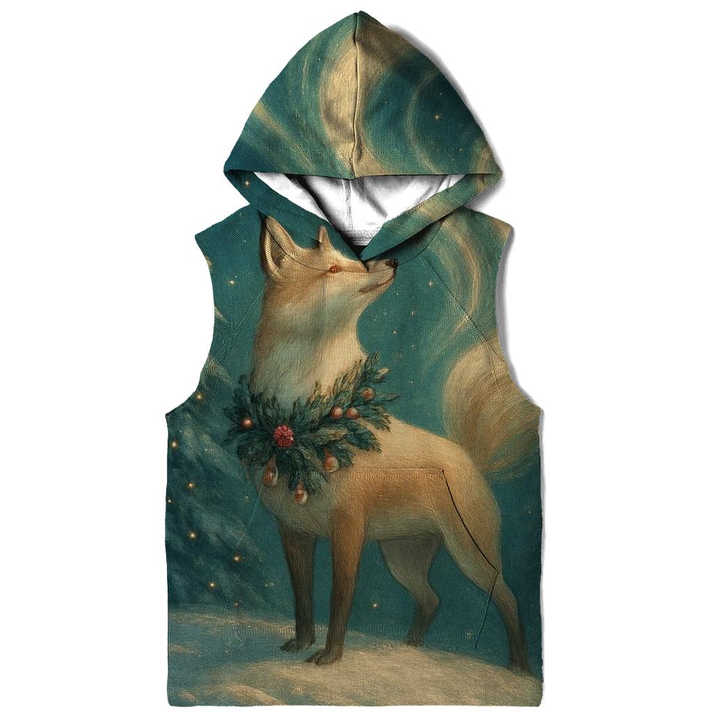 Aurora Fox In Christmas Forest lightweight hoodies