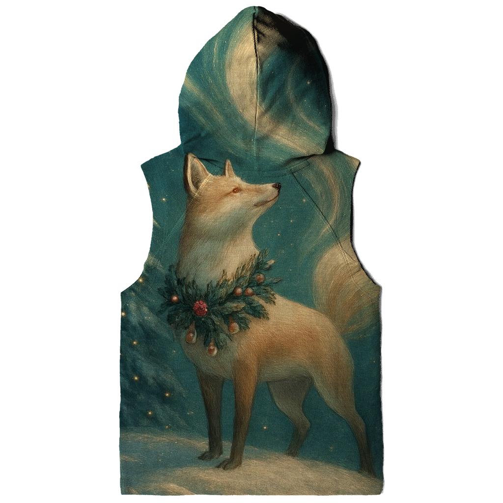 Aurora Fox In Christmas Forest lightweight hoodies