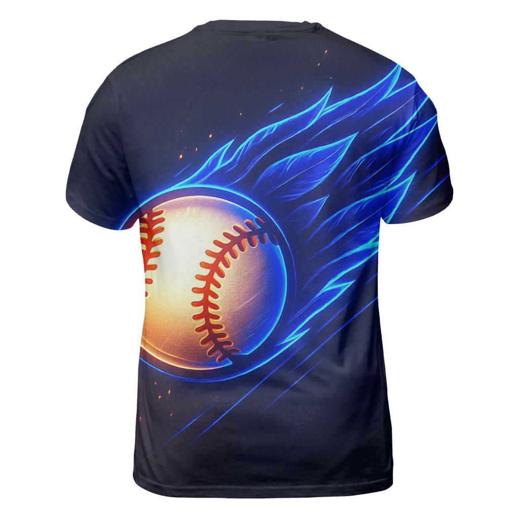 Feather Comet Ball Blue Jays Trail vibrant all-over design tees