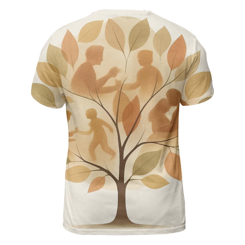 Grateful Leaves Family Tree artistic all-over print tops