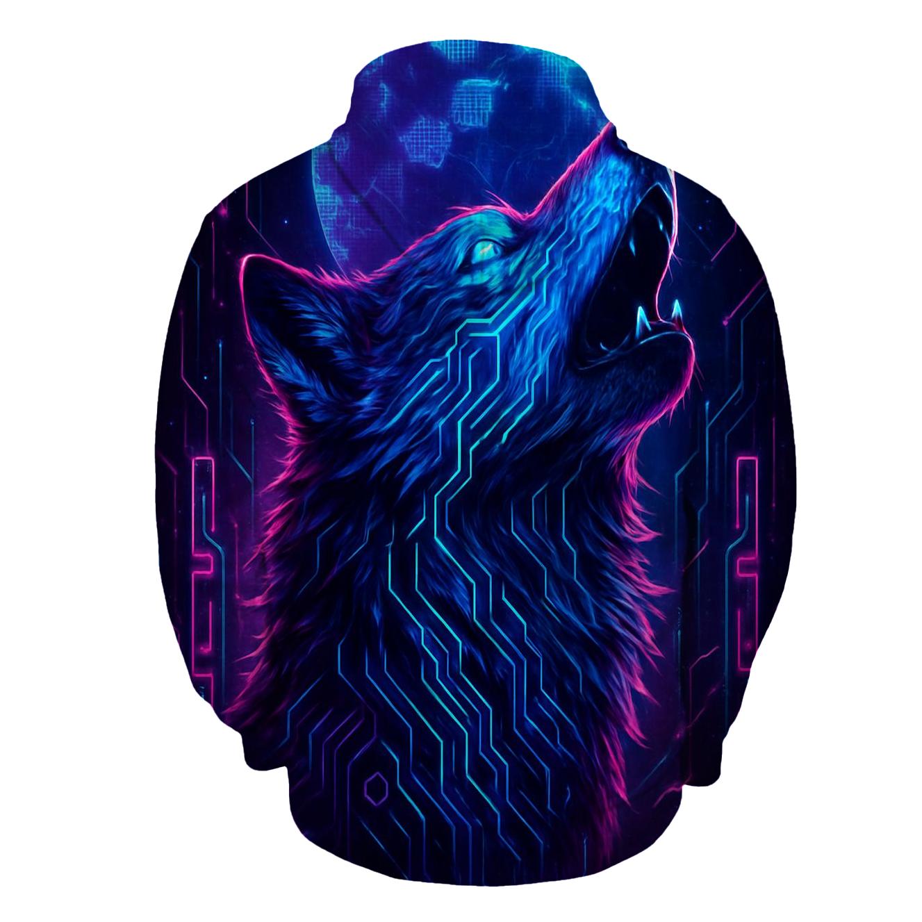 Lunar Circuit Wolf hoodie designs
