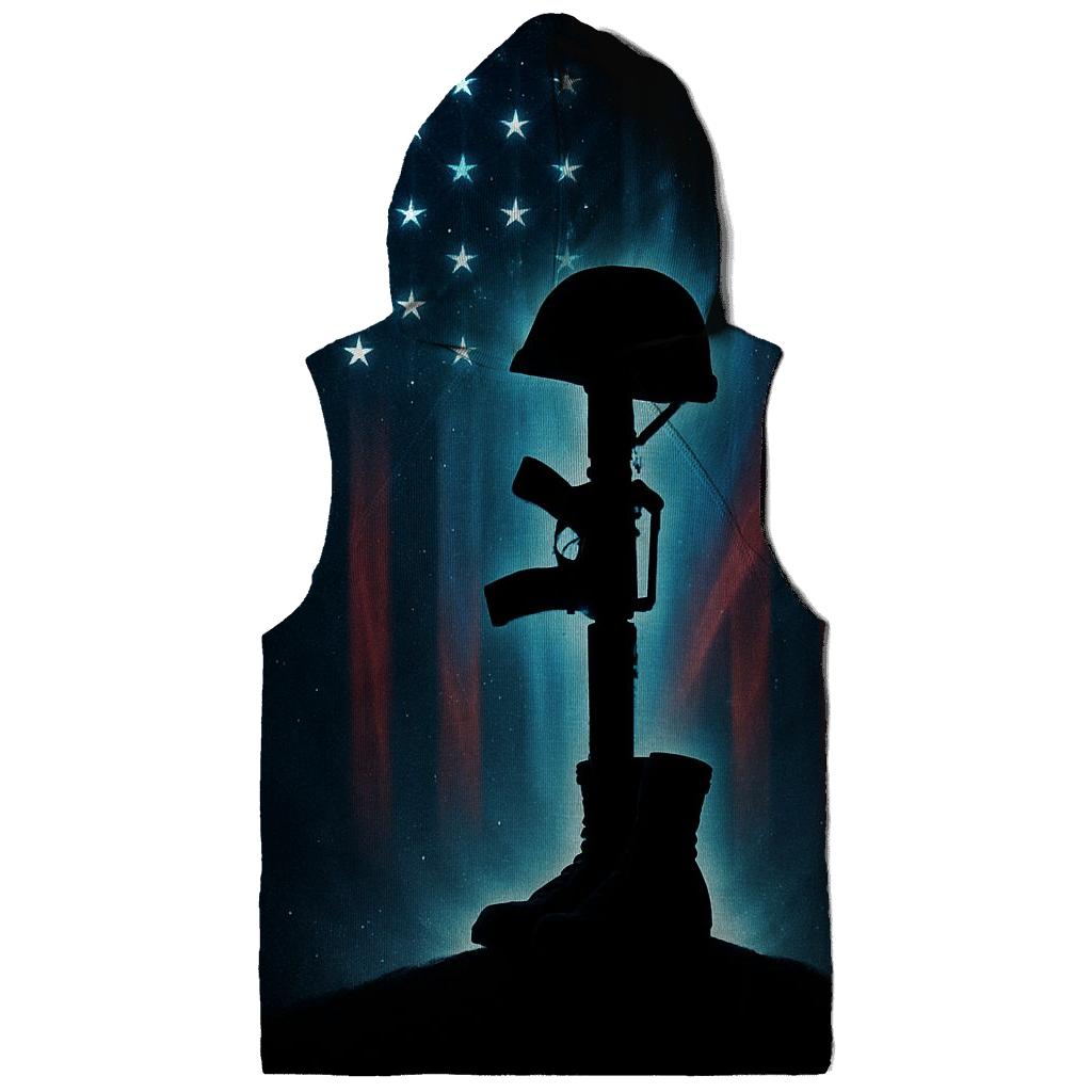 Stars Over The Battlefield Cross embroidered hoodies