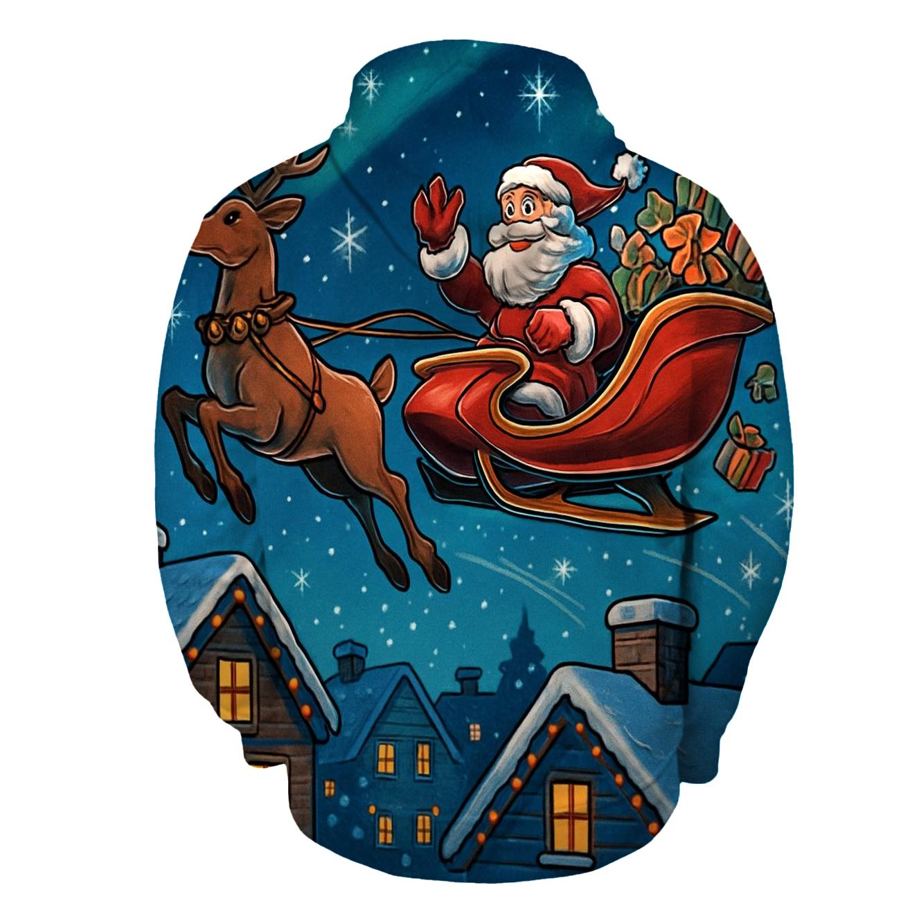 Midnight Sleigh Ride Skyline zip-up hoodies