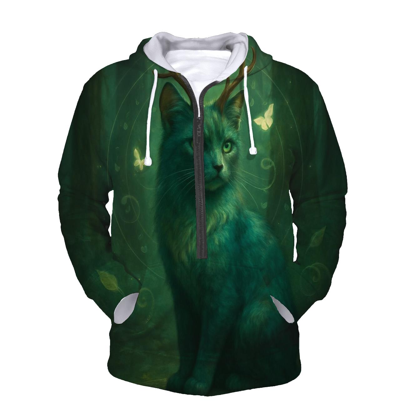Forest Spirit Antlered Cat hoodie trends