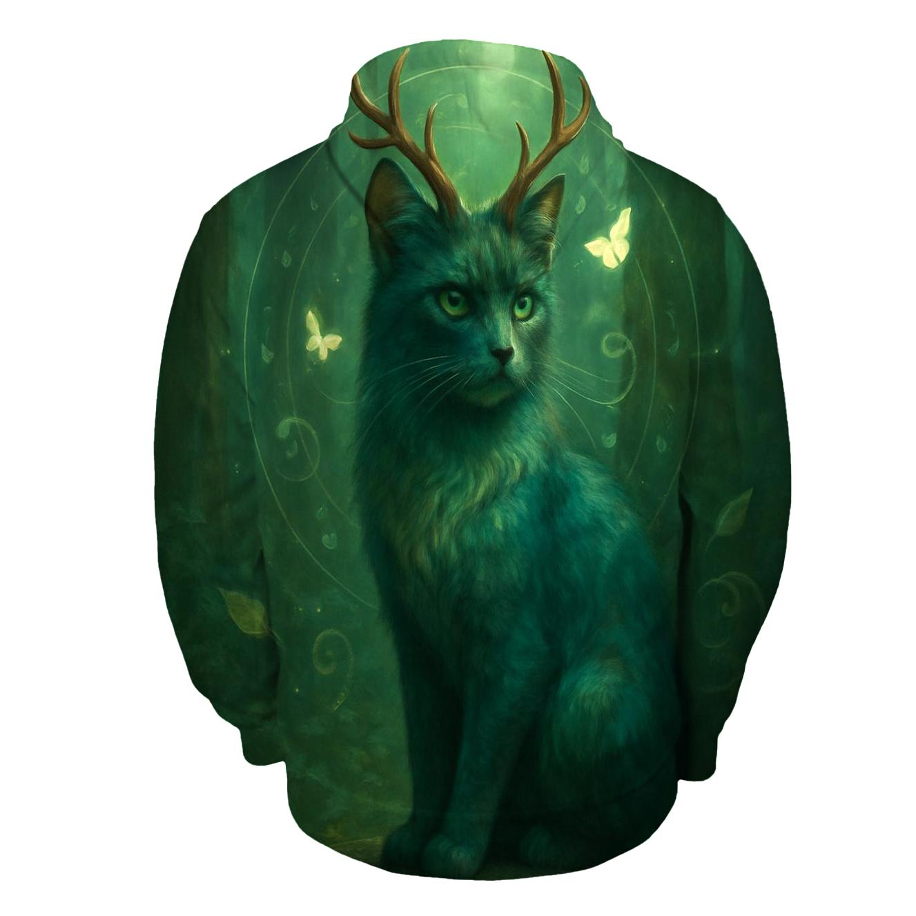 Forest Spirit Antlered Cat hoodie trends