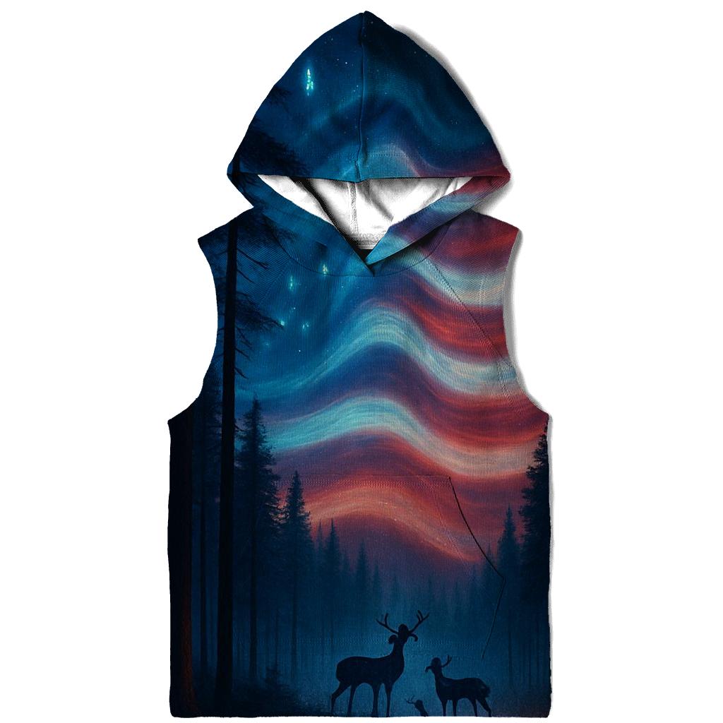 Forest Guardians Under Striped Aurora custom hoodies