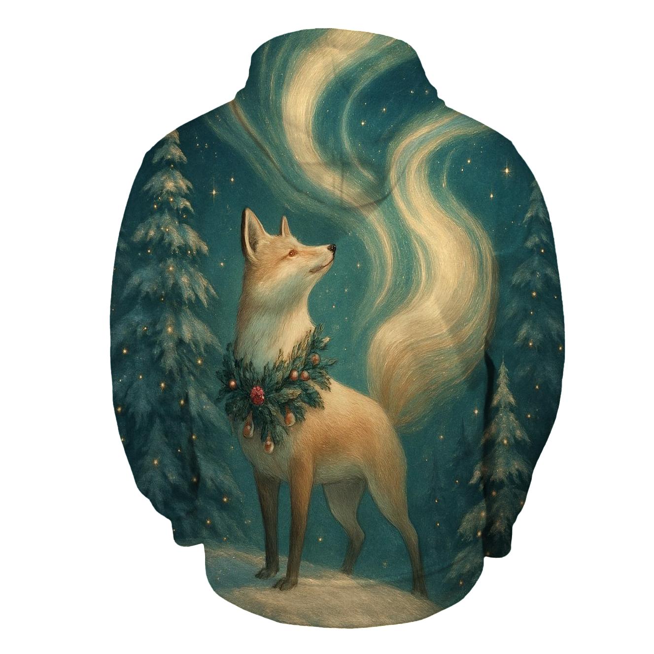 Aurora Fox In Christmas Forest hoodie designs
