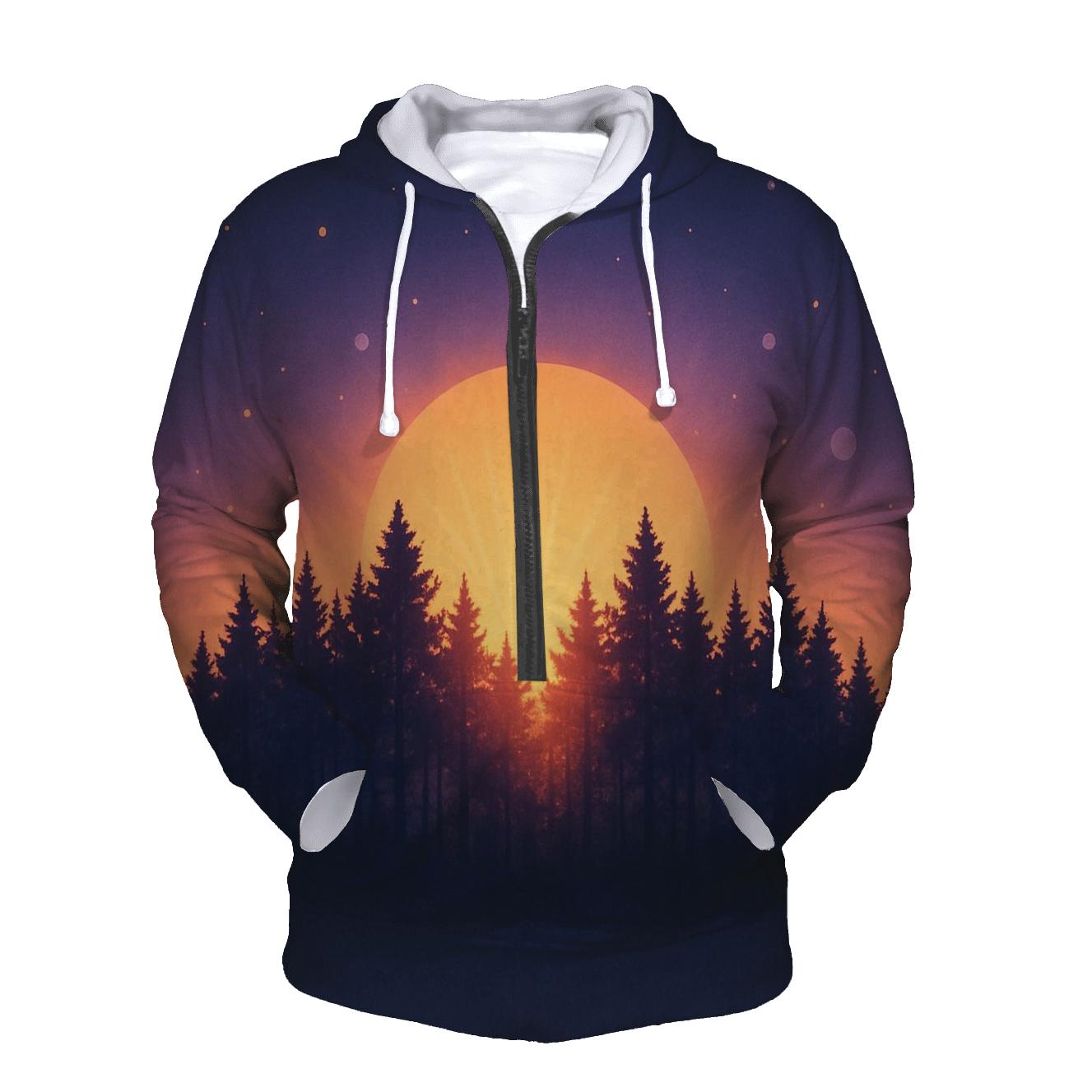 Forest Halo At Sundown zip-up hoodies