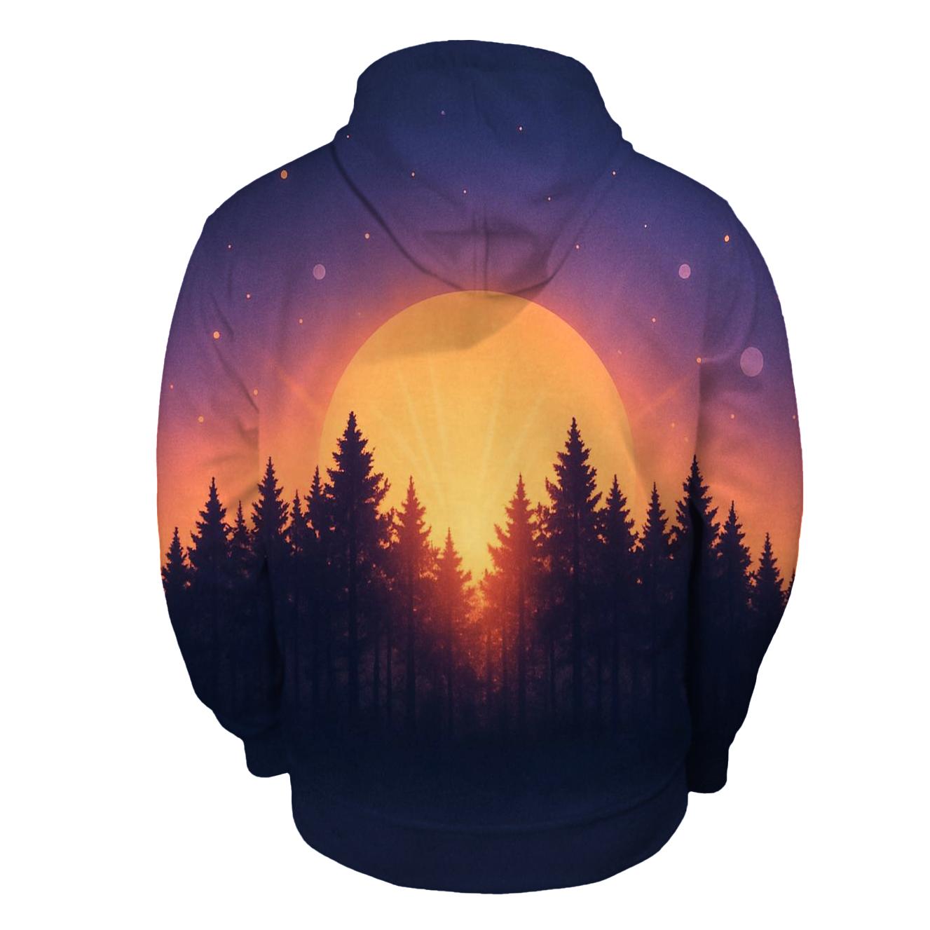 Forest Halo At Sundown zip-up hoodies