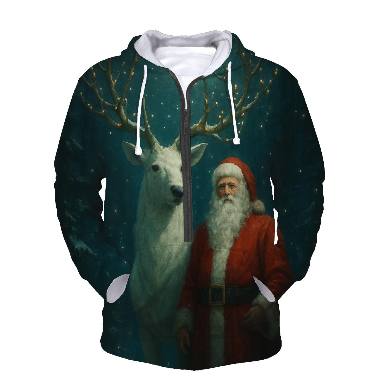 Forest Guardian Santa Stag heavyweight hoodies