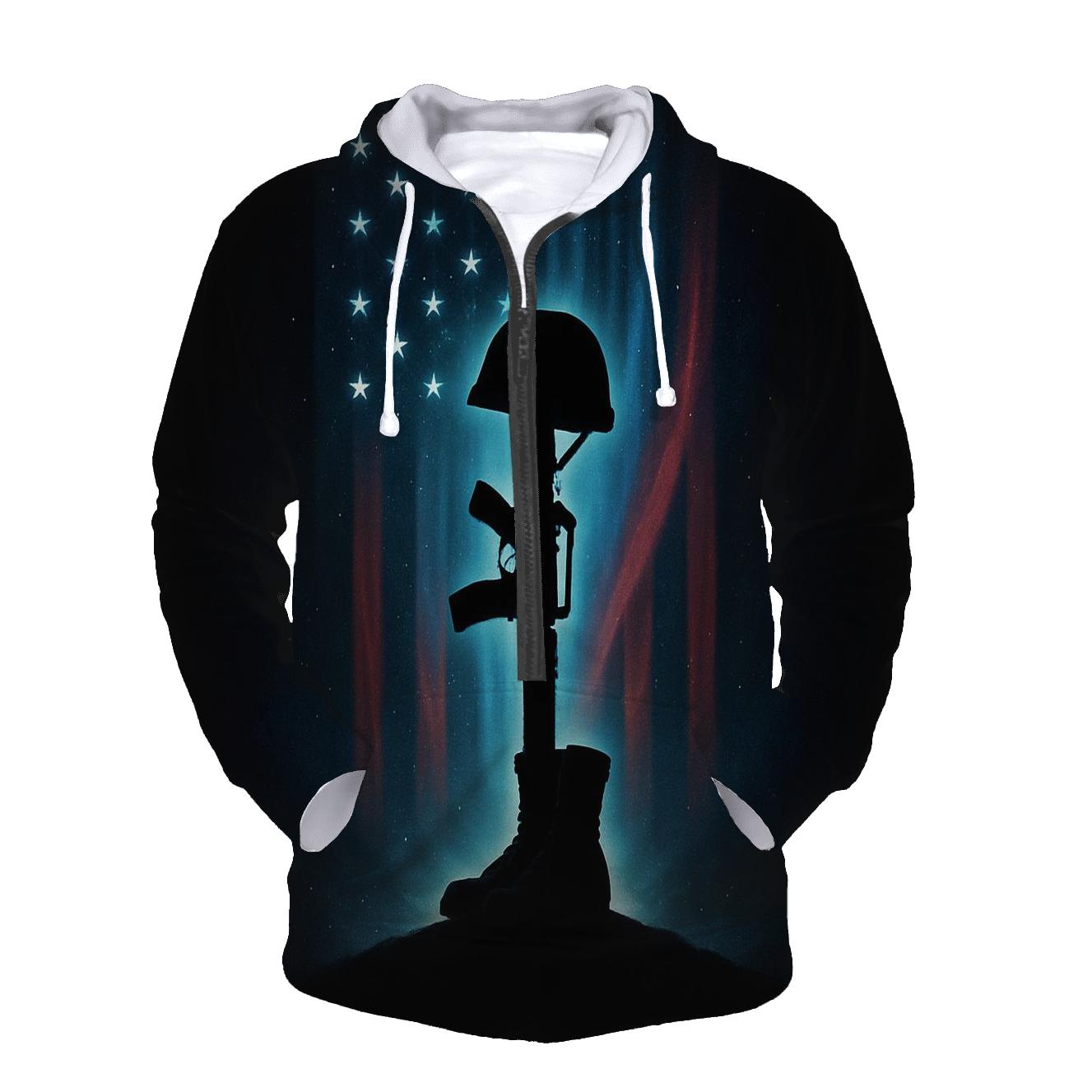 Stars Over The Battlefield Cross heavyweight hoodies