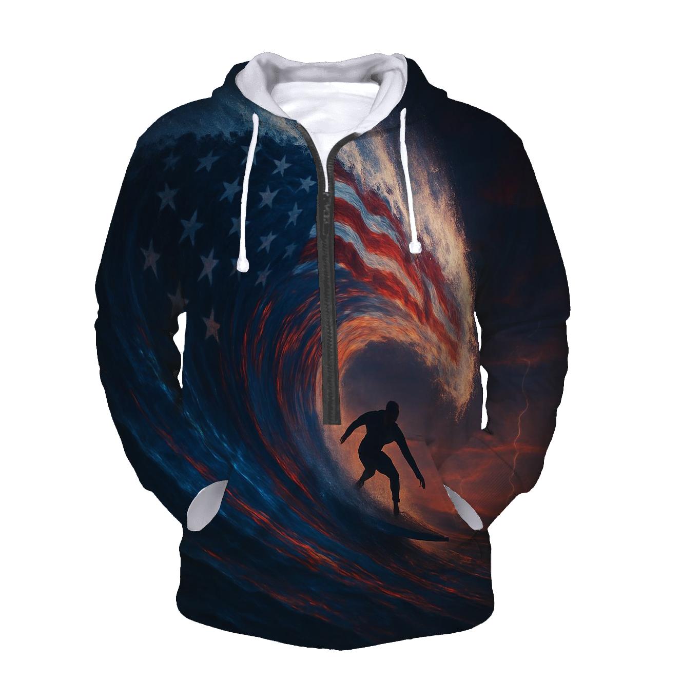 Patriotic Storm Rider Wave premium hoodies