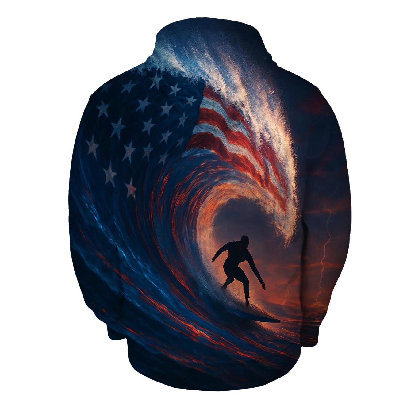 Patriotic Storm Rider Wave premium hoodies