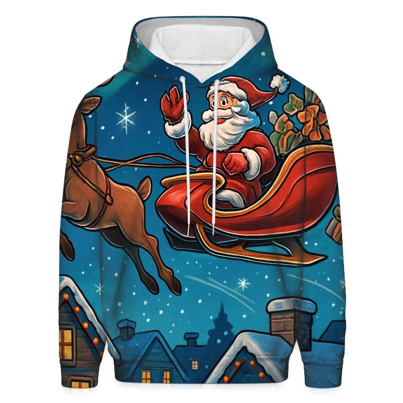 Midnight Sleigh Ride Skyline lightweight hoodies
