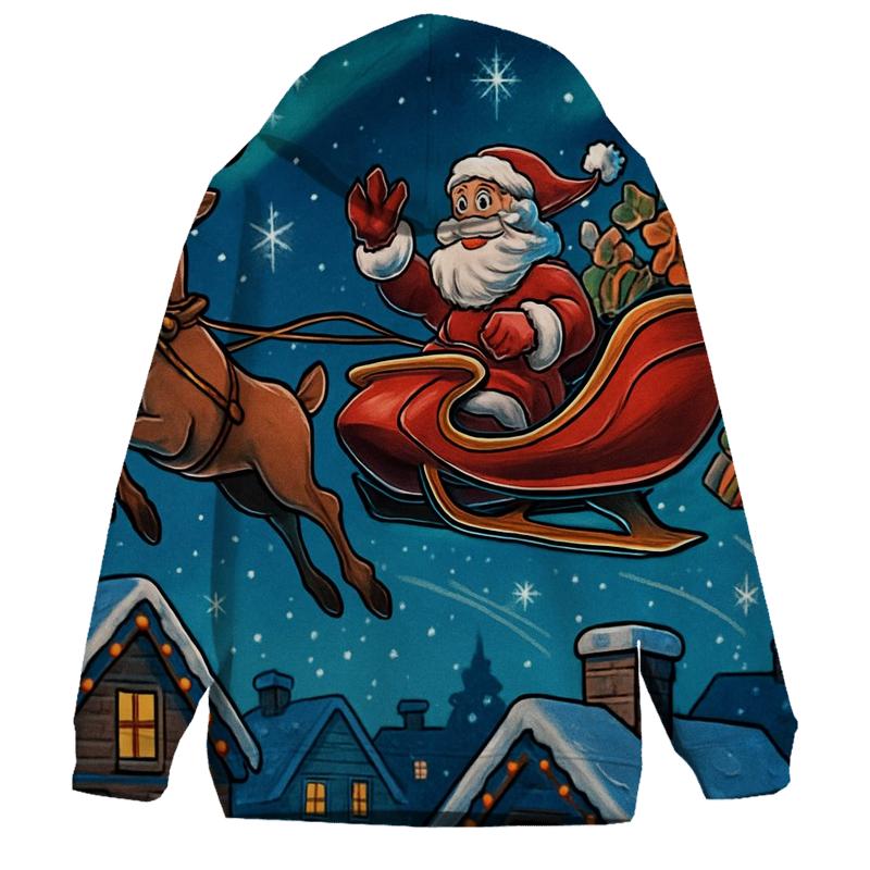 Midnight Sleigh Ride Skyline lightweight hoodies