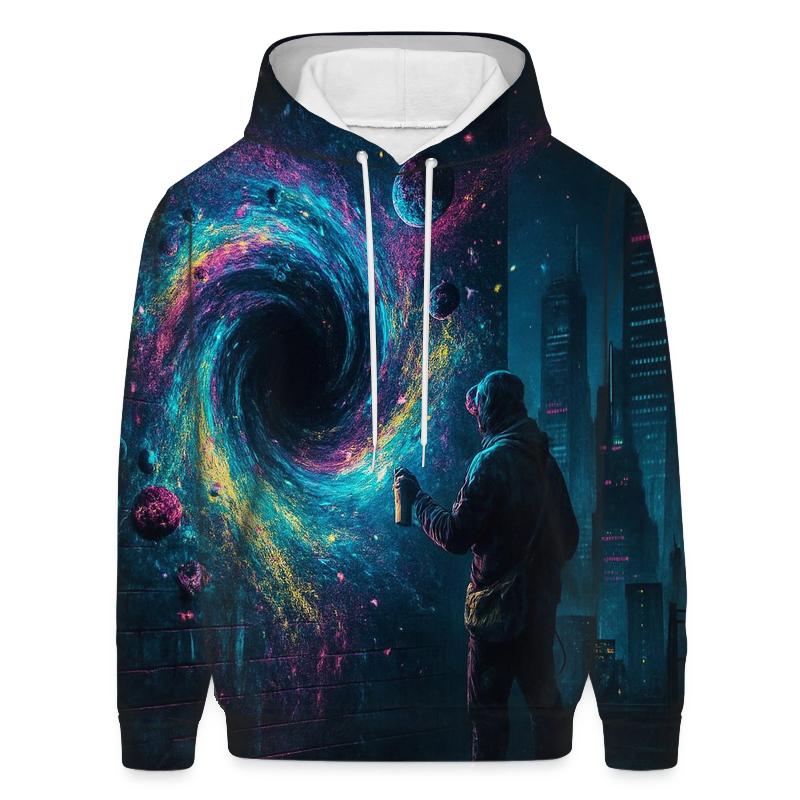 Black Hole Graffiti City graphic hoodies