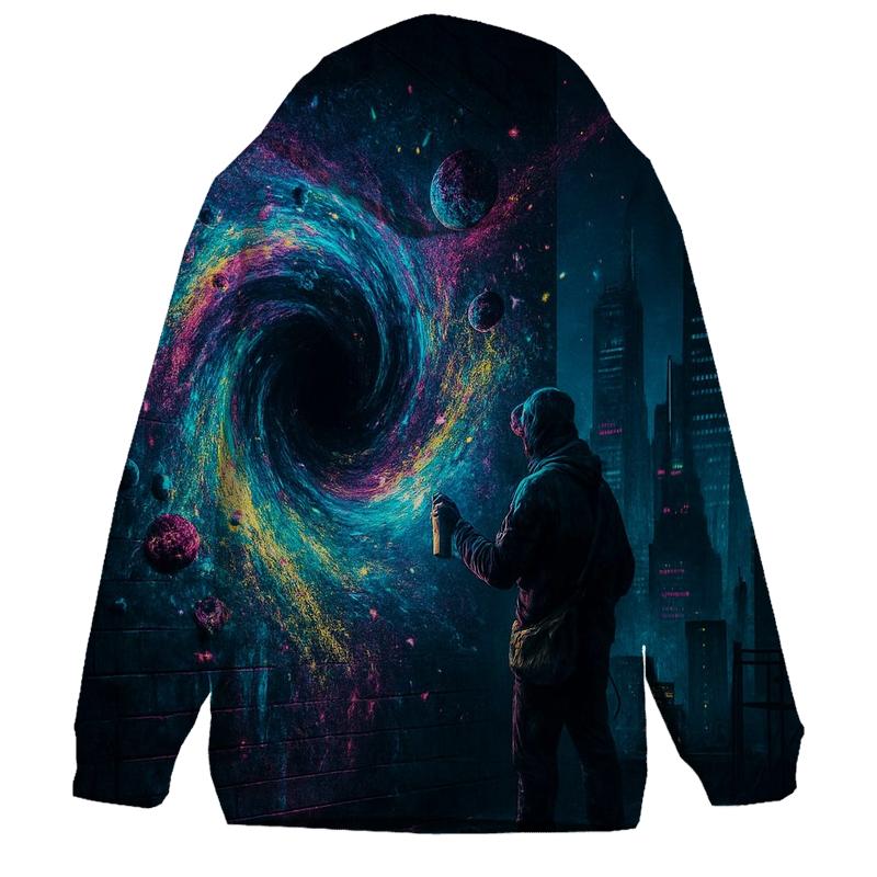 Black Hole Graffiti City graphic hoodies