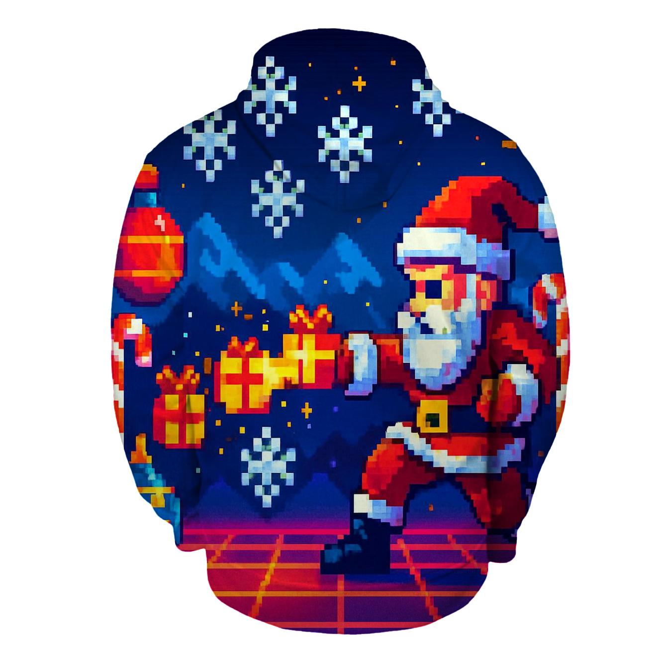 Retro Arcade Santa Battle designer hoodies