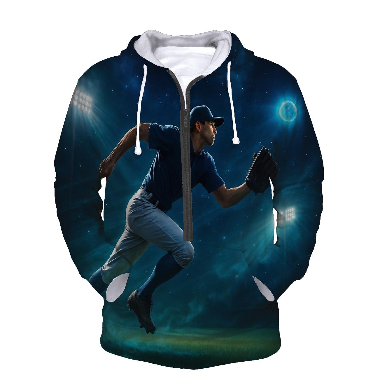Galactic Outfield Chase embroidered hoodies