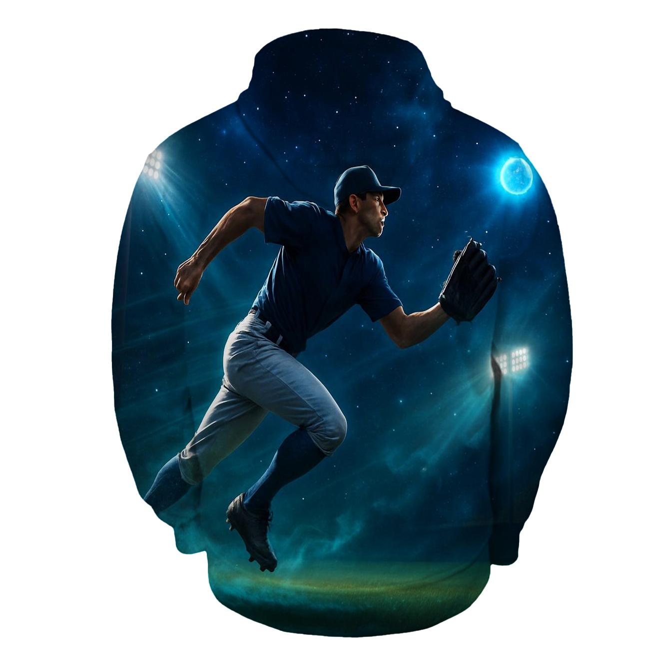 Galactic Outfield Chase embroidered hoodies