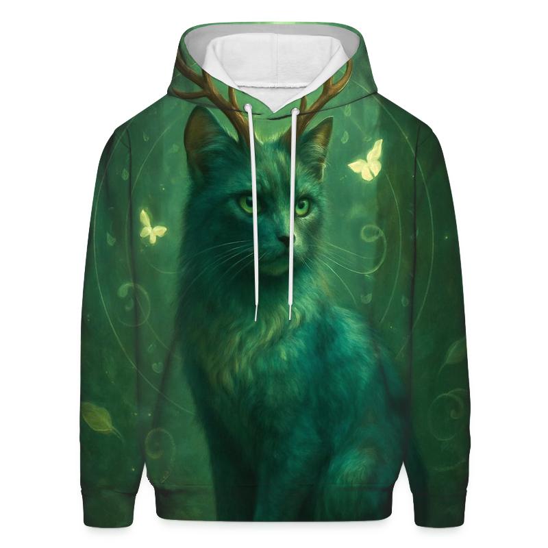 Forest Spirit Antlered Cat hoodies fashion
