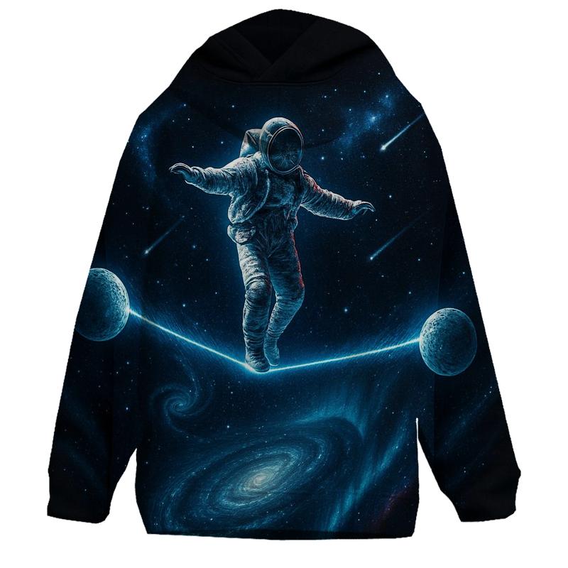 Astronaut On Cosmic Tightrope embroidered hoodies