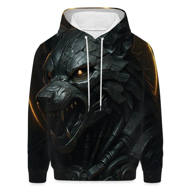Mechanical Eclipse Wolf premium hoodies